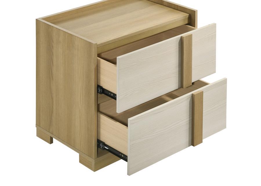 Hyland - 2-Drawer Nightstand Bedside Table - Natural by Coaster Fine Furniture | Bel Furniture