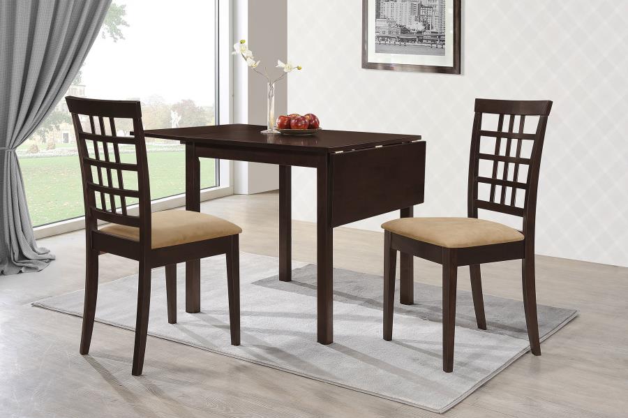 Kelso 3-piece Drop Leaf Dining Table Set Cappuccino