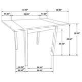 Kelso - 3 Piece Drop Leaf Dining Table Set - Cappuccino