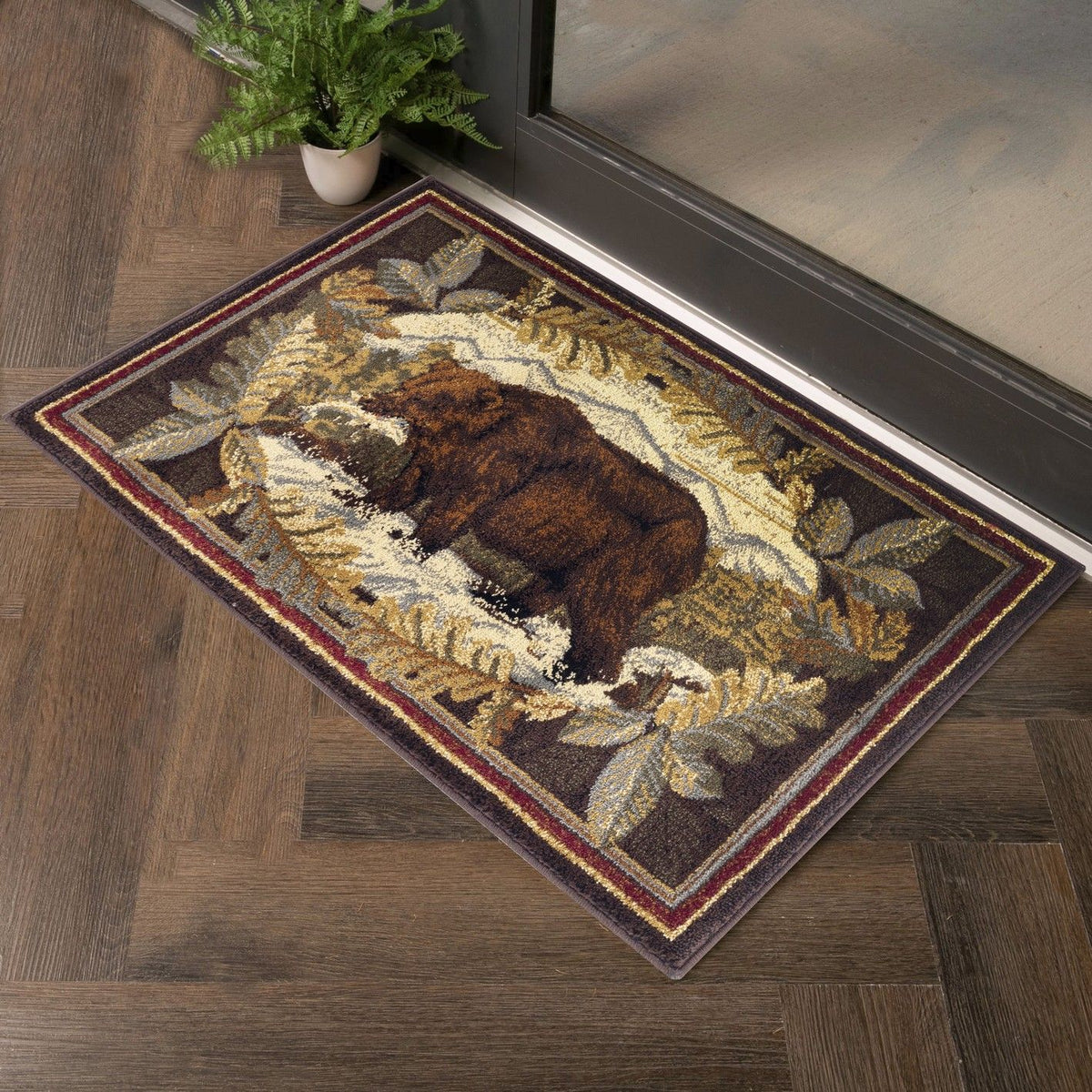 Nature's Nest - 5'3" X 7'3" Lodge Area Rug - Multi, Brown by Icona Home Decor | Bel Furniture