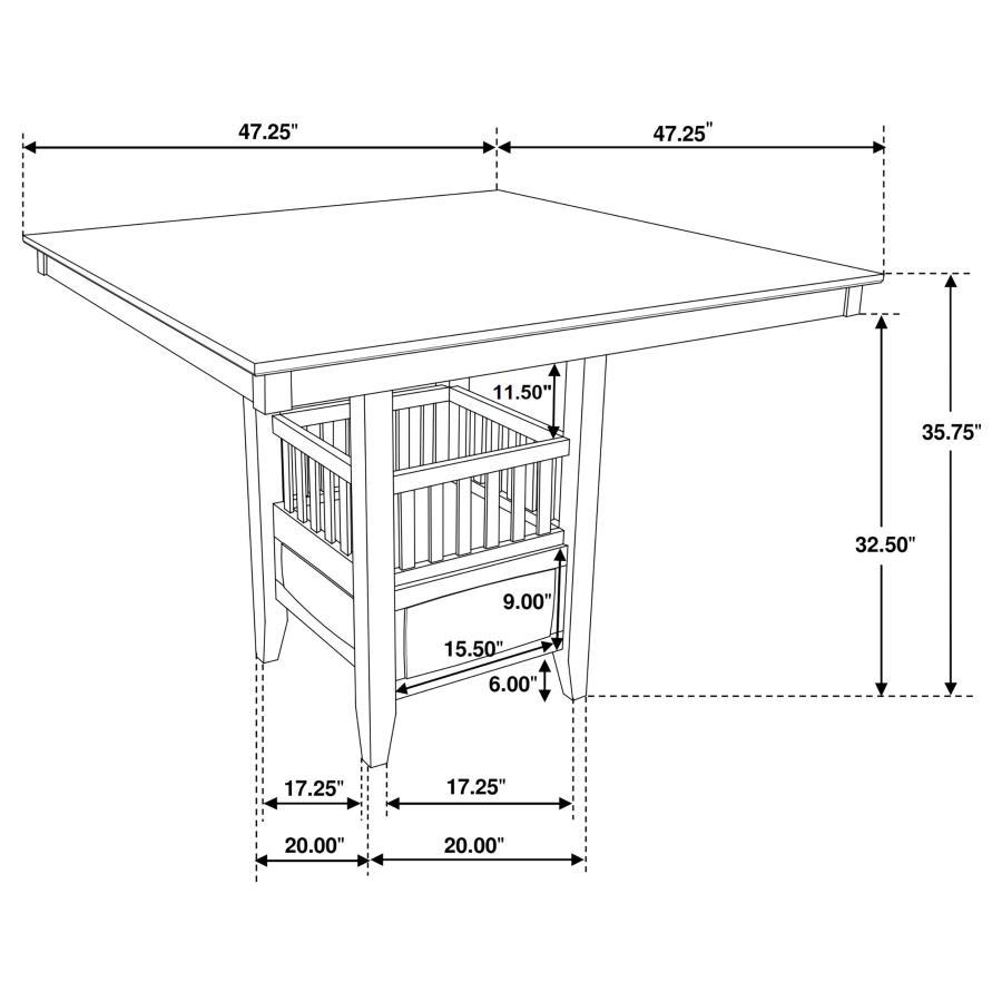 Jaden - Square Counter Height Dining Table - Espresso