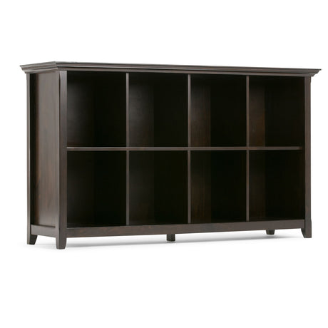 Amherst - Cube Storage Bookcase Dark Brown 57"W x 15.75"D x 33"H by Simpli-Home | Bel Furniture