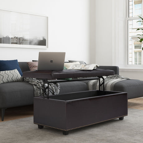 Hamilton - Upholstered Lift Top Rectangular Storage Ottoman - view 6