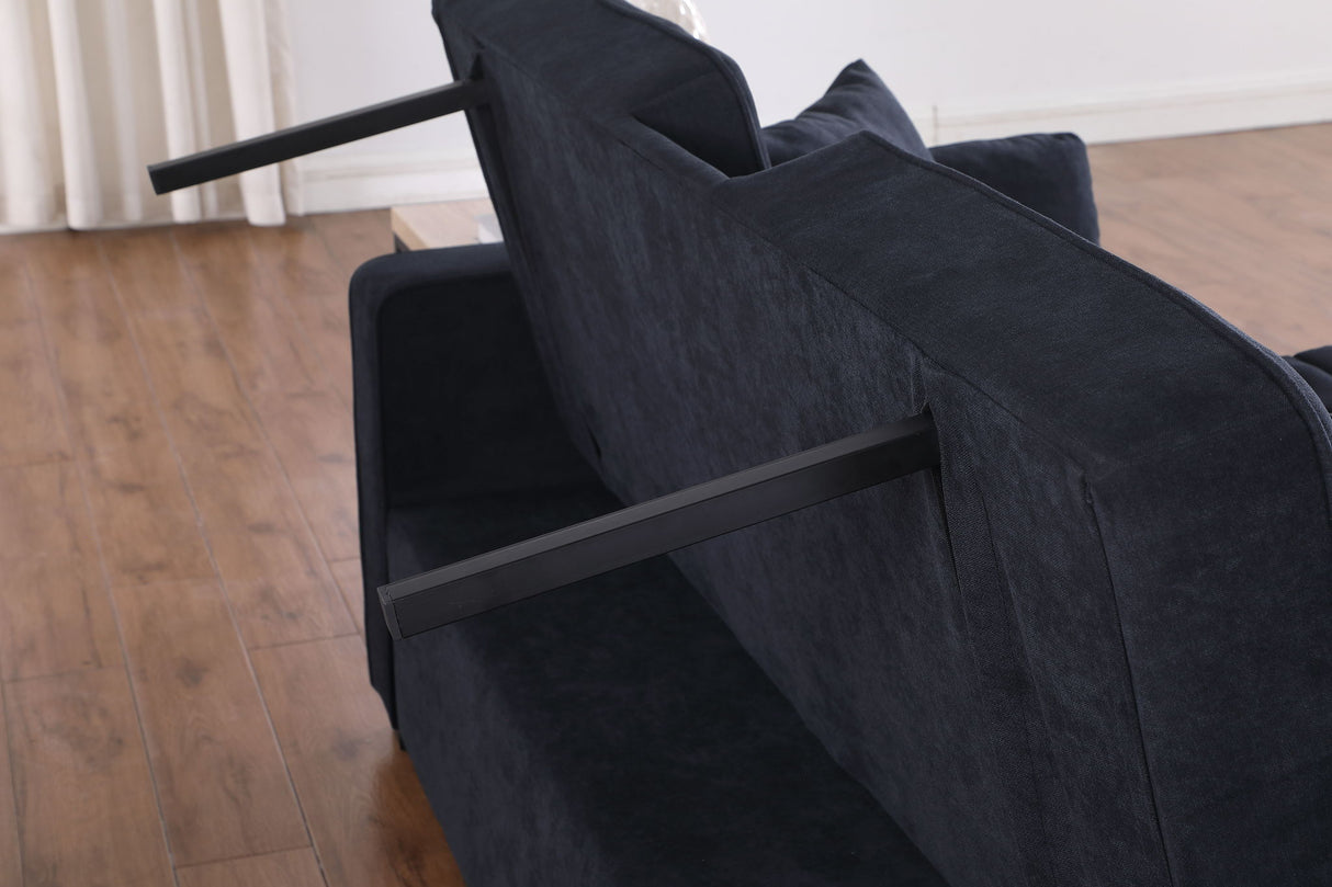 Cody II - 69.5"W Woven Fabric Convertible Sleeper Loveseat with Cup Holder by Lilola Home | Bel Furniture