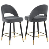 Lindsey Velvet Upholstered Counter Chair  (Set of 2)
