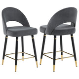 Lindsey Velvet Upholstered Counter Chair  (Set of 2)