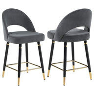 Lindsey Velvet Upholstered Counter Chair  (Set of 2)