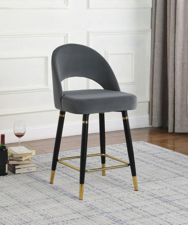 Lindsey Velvet Upholstered Counter Chair  (Set of 2)