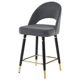 Lindsey Velvet Upholstered Counter Chair  (Set of 2)