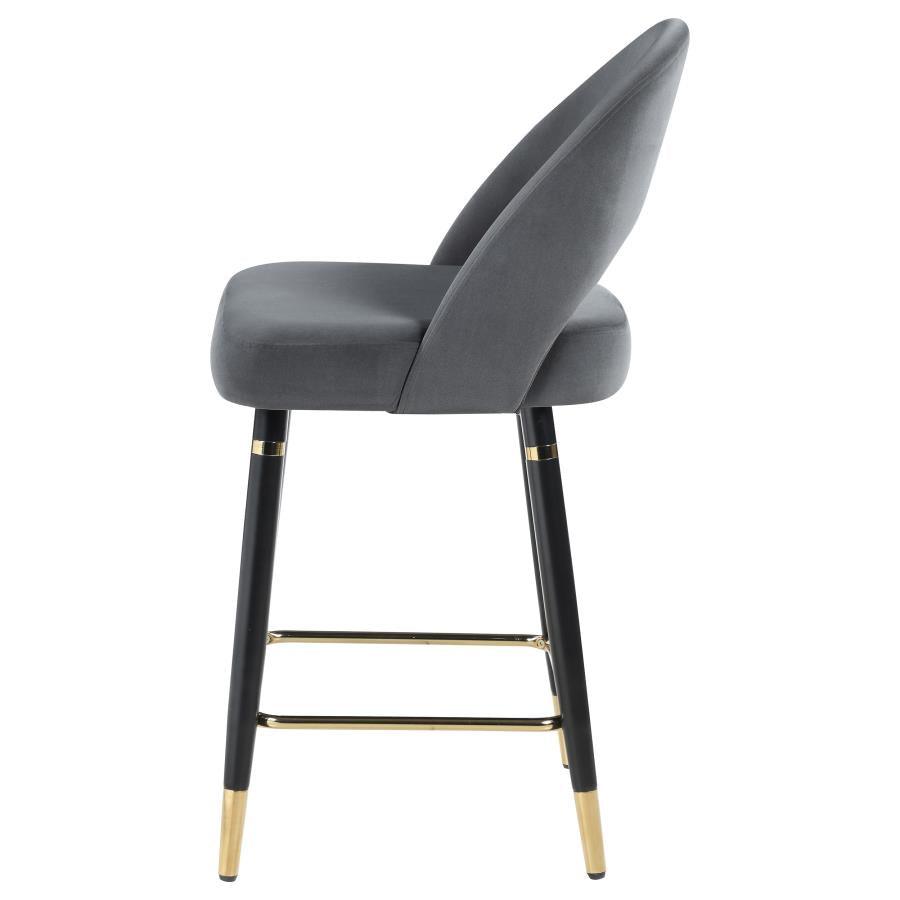 Lindsey Velvet Upholstered Counter Chair  (Set of 2)