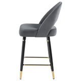 Lindsey Velvet Upholstered Counter Chair  (Set of 2)