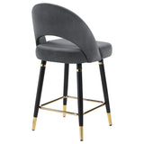 Lindsey Velvet Upholstered Counter Chair  (Set of 2)