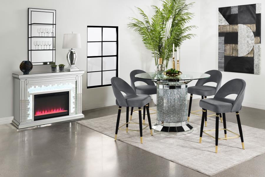Lindsey Velvet Upholstered Counter Chair  (Set of 2)
