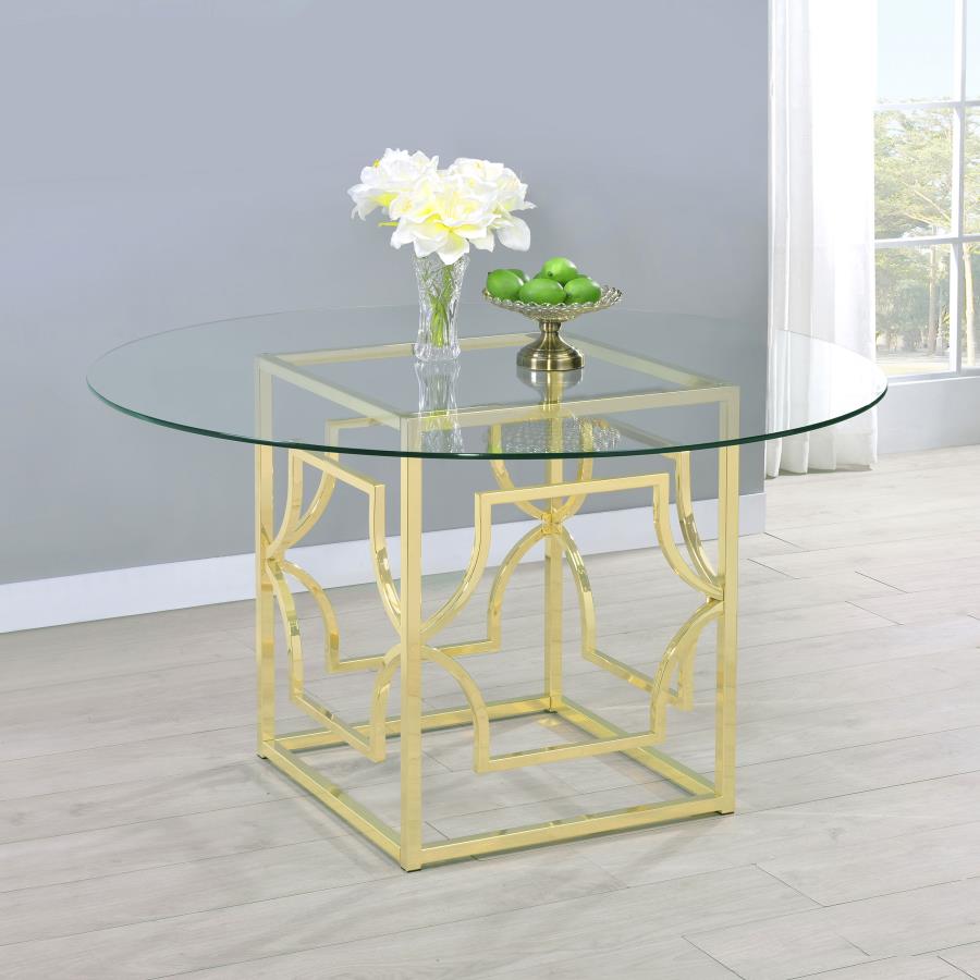 Starlight - Round Glass Top Metal Dining Table