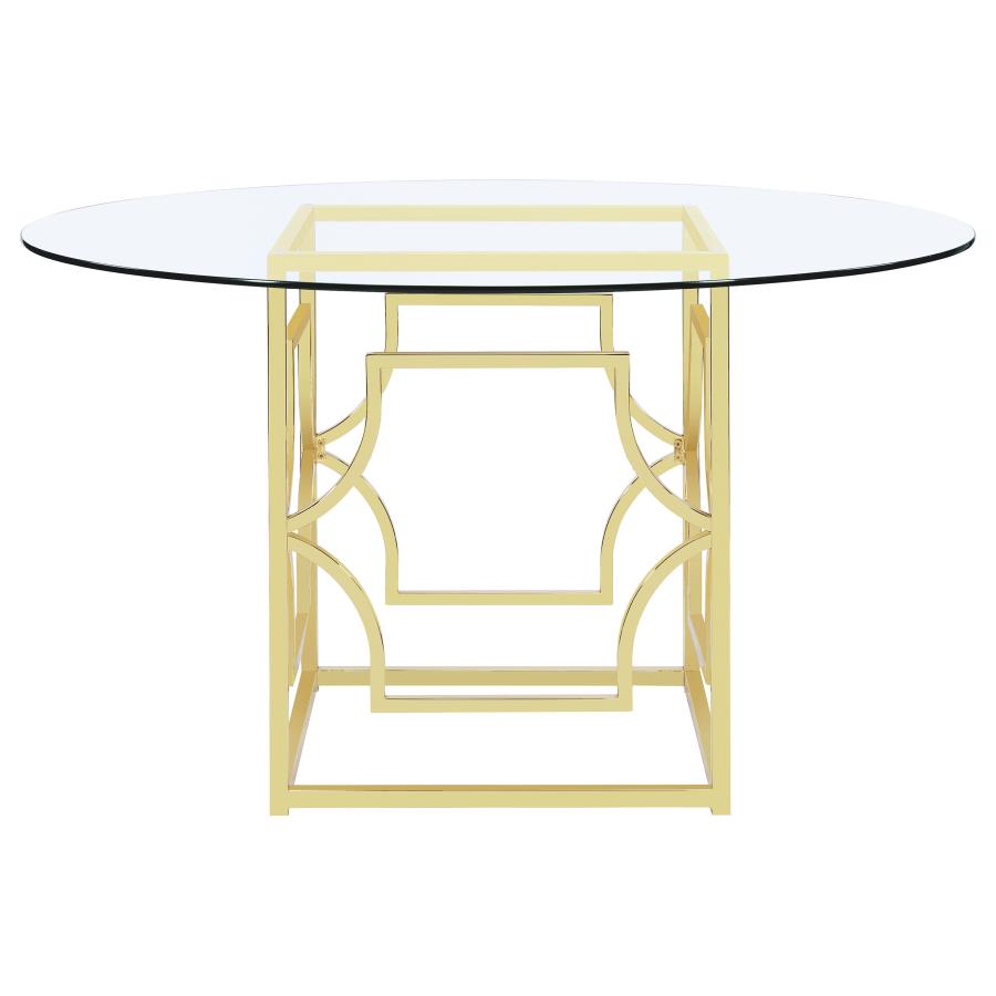 Starlight - Round Glass Top Metal Dining Table