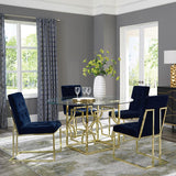 Starlight - Round Glass Top Metal Dining Table