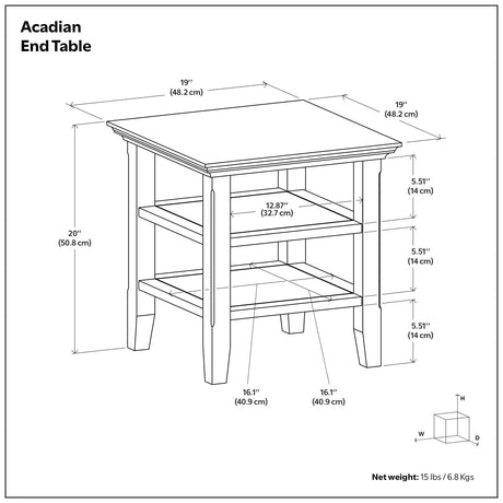 Acadian - Handcrafted End Table - view 8