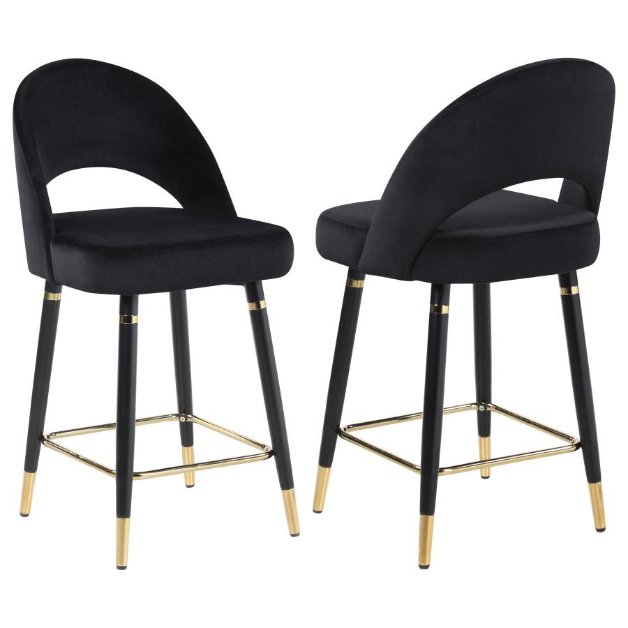 Lindsey Velvet Upholstered Counter Chair  (Set of 2)