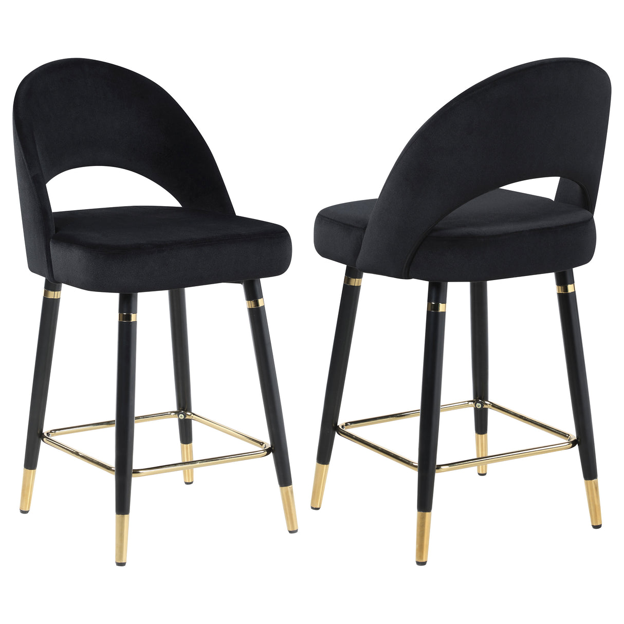 Lindsey Velvet Upholstered Counter Chair  (Set of 2)