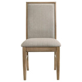 Adina - 5 Piece Round Dining Table Set - Barley / Distressed Light Brown
