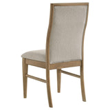Adina - 5 Piece Round Dining Table Set - Barley / Distressed Light Brown