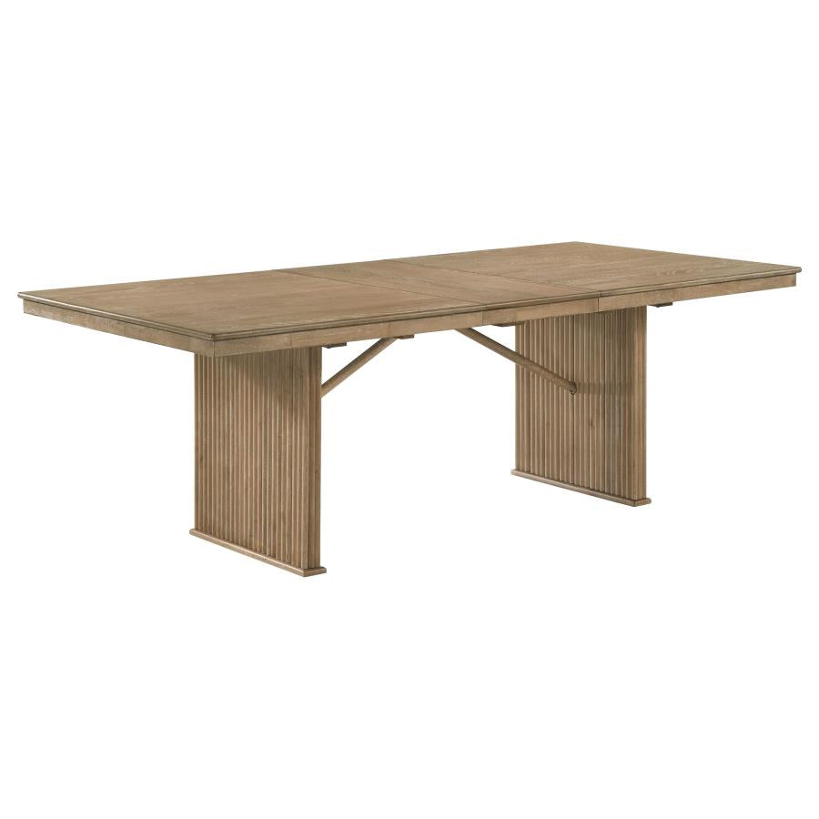 Adina Extension Dining Table Distressed Light Brown