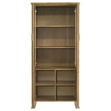 Adina - Tall Display Cabinet - Distressed Light Brown