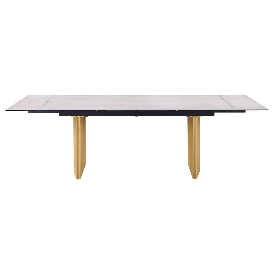 Vesa - Glass Top Extension Dining Table - Beige