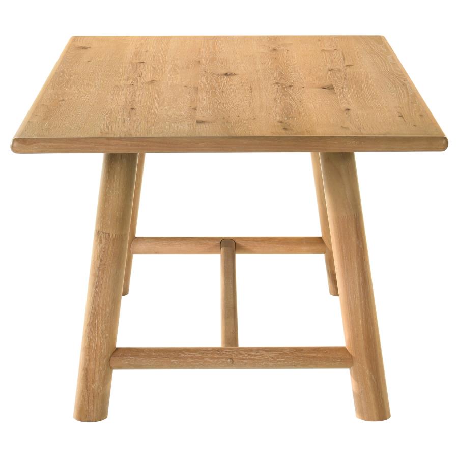Duncan - 7 Piece Rectangular Wood Dining Table Set - Washed Oak