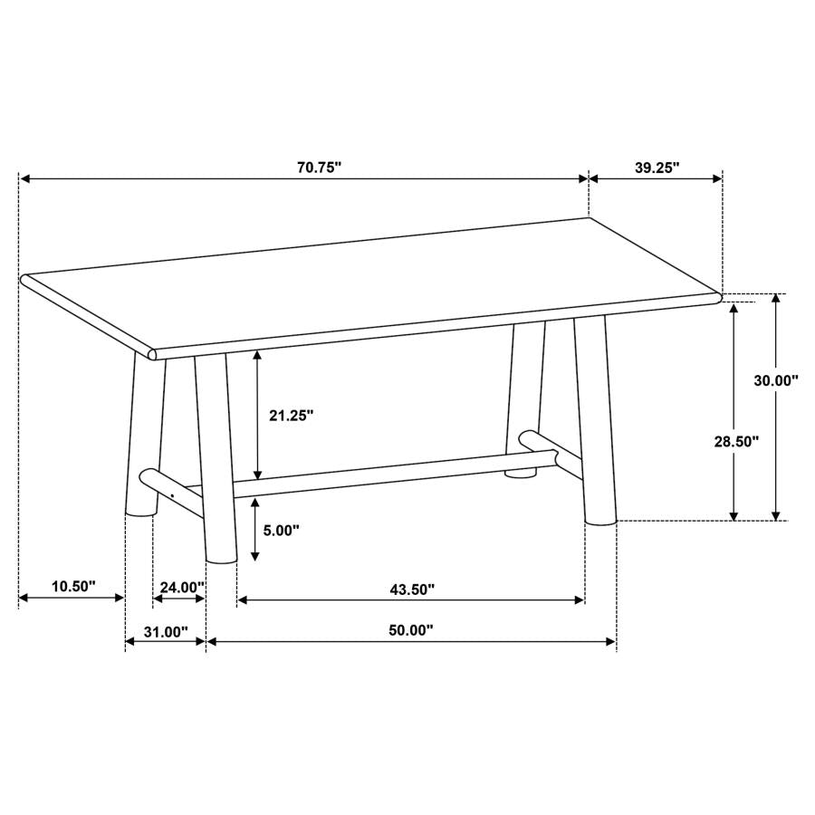 Duncan - 7 Piece Rectangular Wood Dining Table Set - Washed Oak