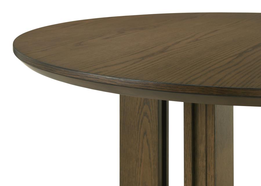 Ottowa - 5 Piece Round Wood Dining Room Table Set - Brown