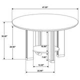 Ottowa - 5 Piece Round Wood Dining Room Table Set - Brown
