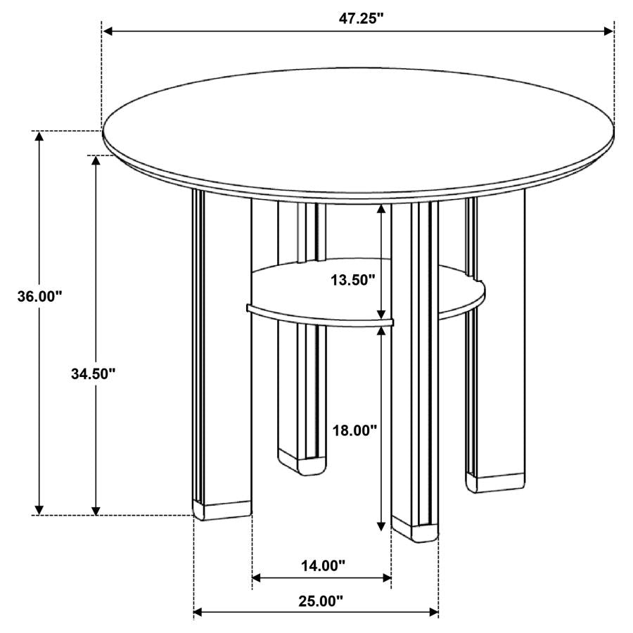 Ottowa - 5 Piece Round Counter Height Dining Room Set - Brown