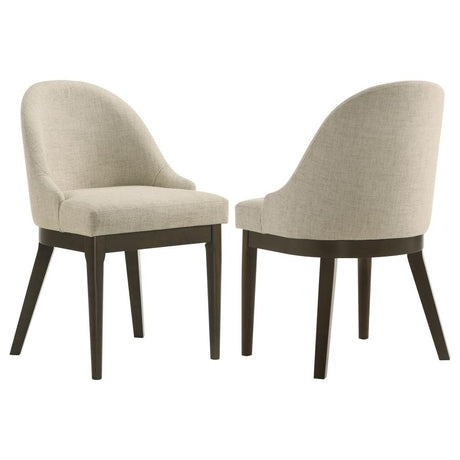Reseda Upholstered Dining Side Chair (Set of 2) Beige
