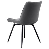 Neil - 5 Piece Round Dining Table Set Concrete - Gunmetal