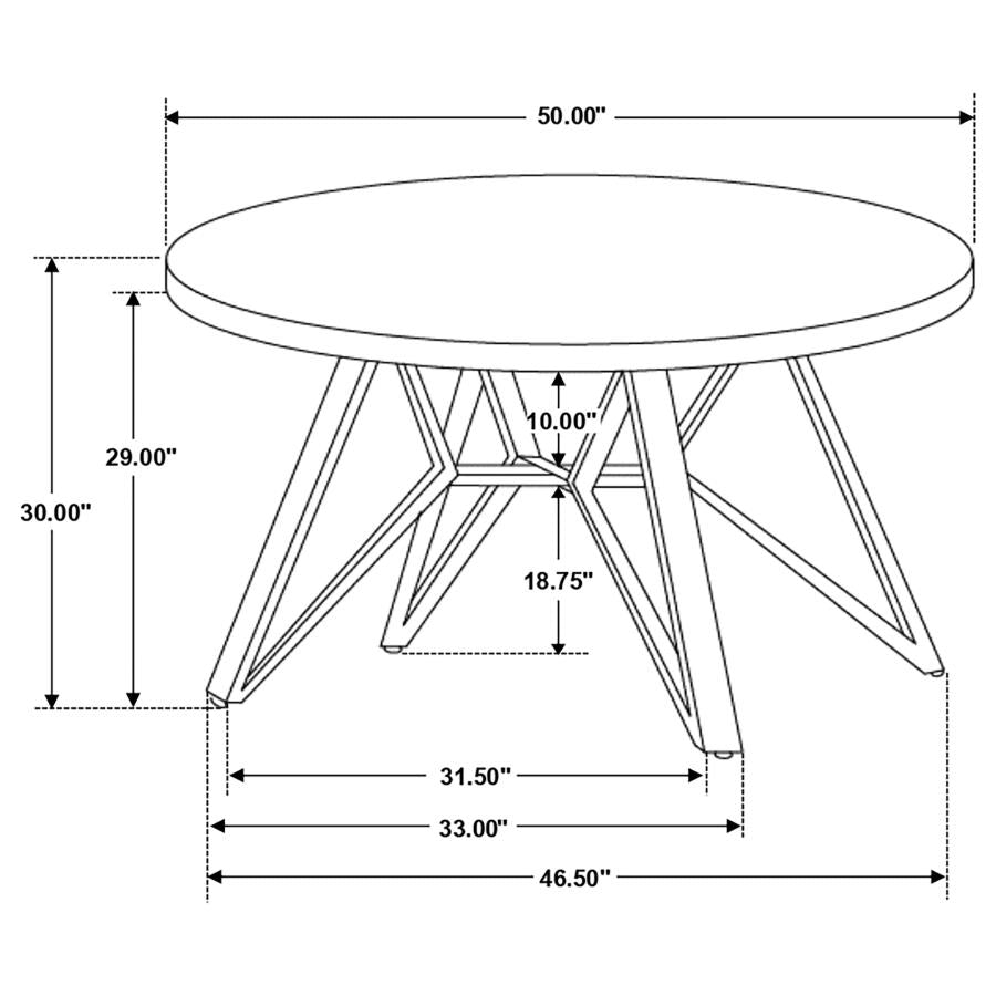 Neil - Round Smart Top Dining Table - Gunmetal