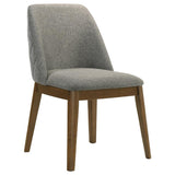Franklin - 5 Piece Round Dining Table Set - Gray And Dark Oak