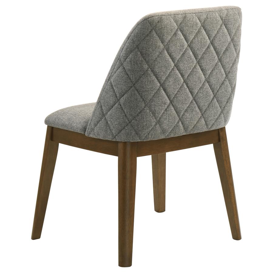 Franklin - 5 Piece Round Dining Table Set - Gray And Dark Oak