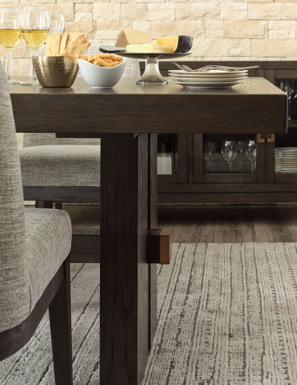 Burkhaus - Dark Brown - Rectangular Dining Room Extension Table by Signature Design by Ashley® | Bel Furniture