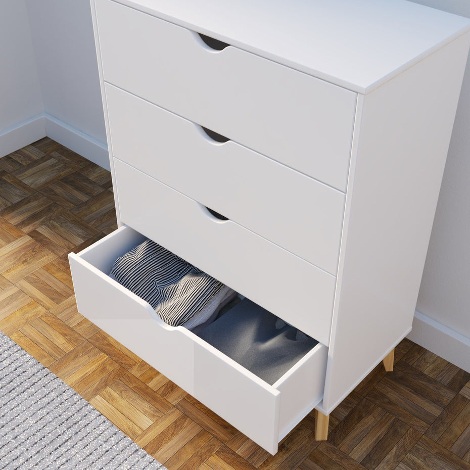 Four Drawer Standard Chest - White