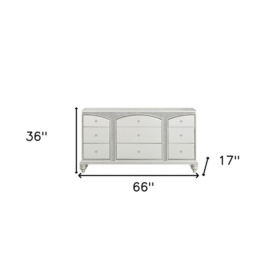 Nine Drawer Dresser - Platinum