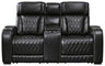 Boyington - Power Reclining Loveseat With Console/Adj Hdrst Black by Signature Design by Ashley® | Bel Furniture
