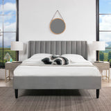 Aspen - Vertical Tufted Modern Headboard Platform Bed Set by Jennifer Taylor Home | Bel Furniture
