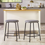 Modern Simple Counter Stool With Upholstered Seat (Set of 2) by Walker Edison | Bel Furniture