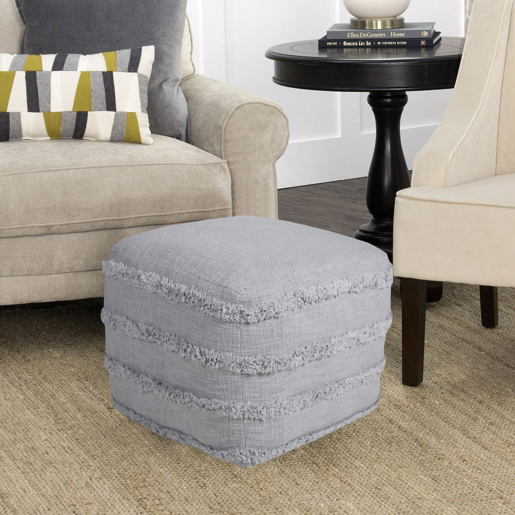 Cotton Ottoman - Gray