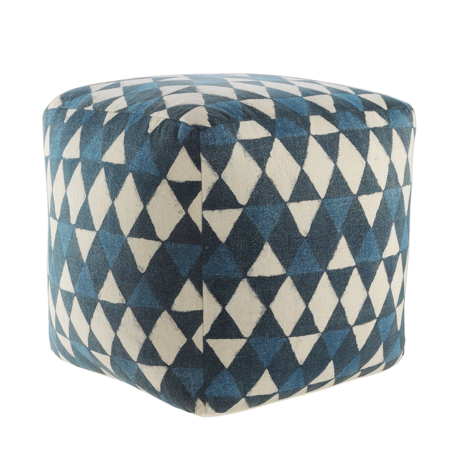 Cotton Ottoman 20" - Blue