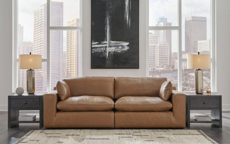 Emilia - Caramel - 3 Pc. - 2-Piece Modular Sectional Loveseat, Ottoman - view 2