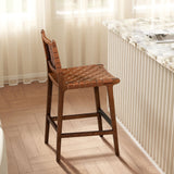 Andre - Counter Stool With Back - Pecan Brown by Jennifer Taylor Home | Bel Furniture