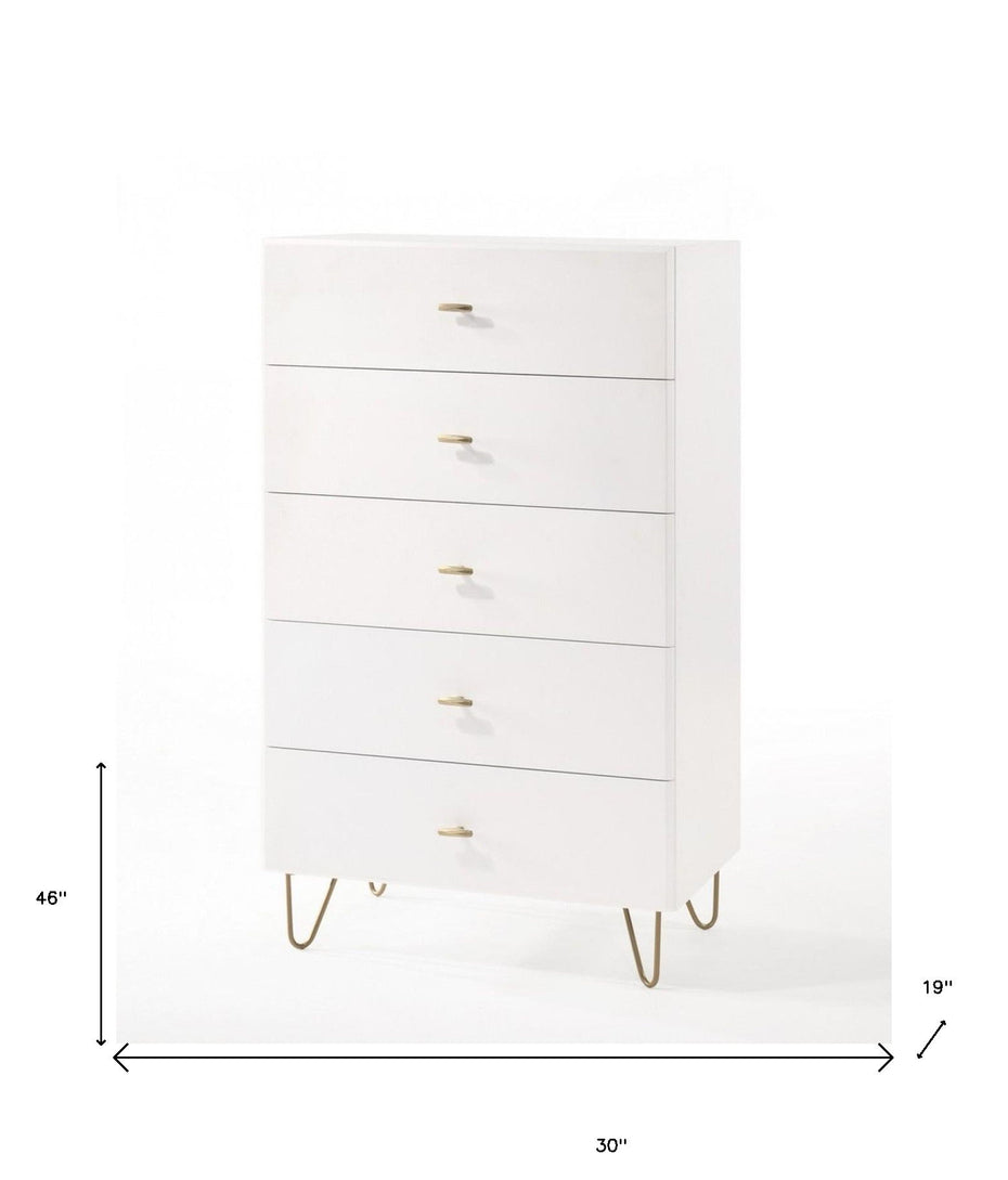 Five Drawer Chest / Accent Chest - White