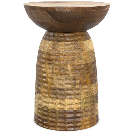 Boyd - Handcrafted Wooden Accent Table Light Brown by Simpli-Home | Bel Furniture